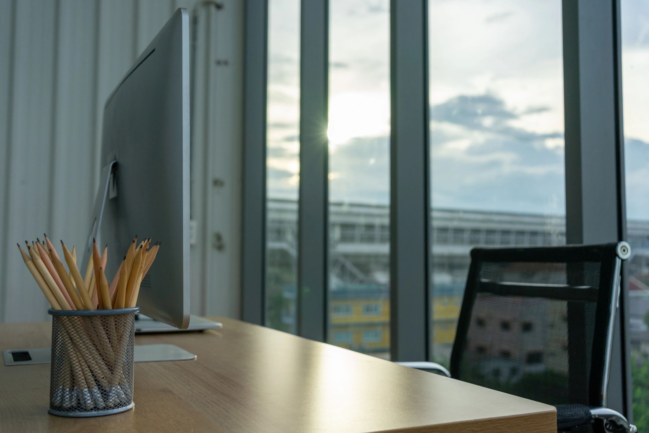Modern office workspace representing business contact and support